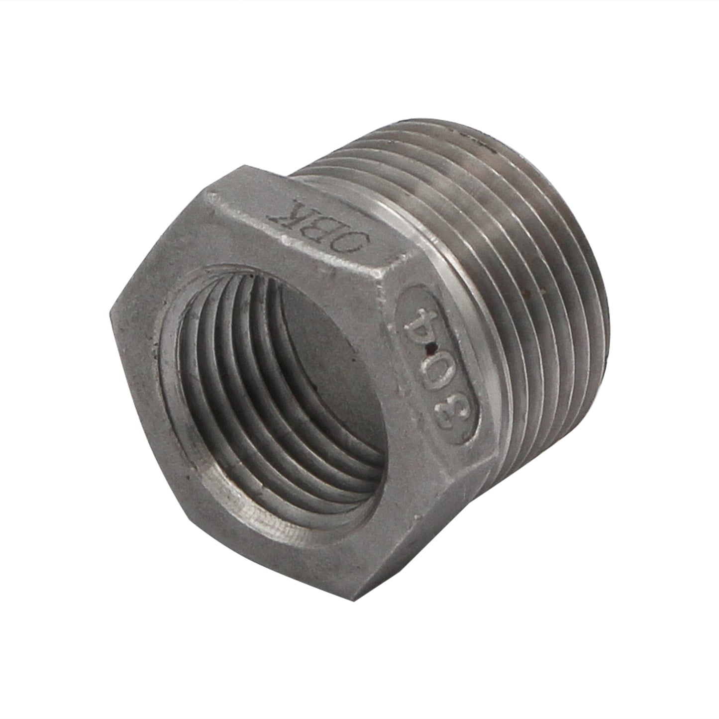 3/4" X 1/2" Female NPT Reducer Bushing - 304 Stainless Steel Pipe Fitting