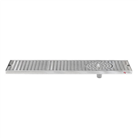 Micro Matic Stainless Steel Drip Tray – Countertop w/ Spray Glass Rinser & Drain – 20” x 5” x 3/4”