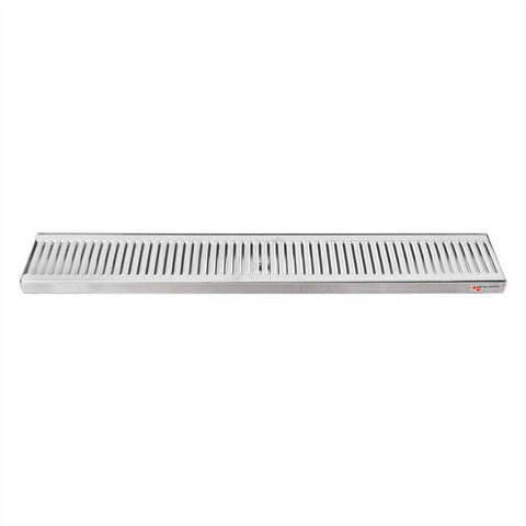 Micro Matic Stainless Steel Drip Tray – Countertop w/ Drain – 24” x 5” x 3/4”