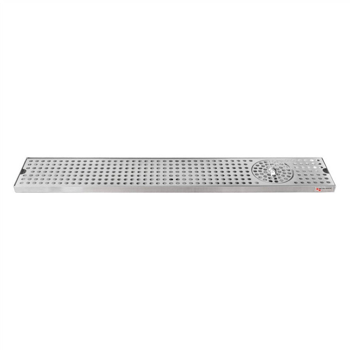 Micro Matic Stainless Steel Drip Tray – Countertop w/ Spray Glass Rinser & Drain – 30” x 5” x 3/4”