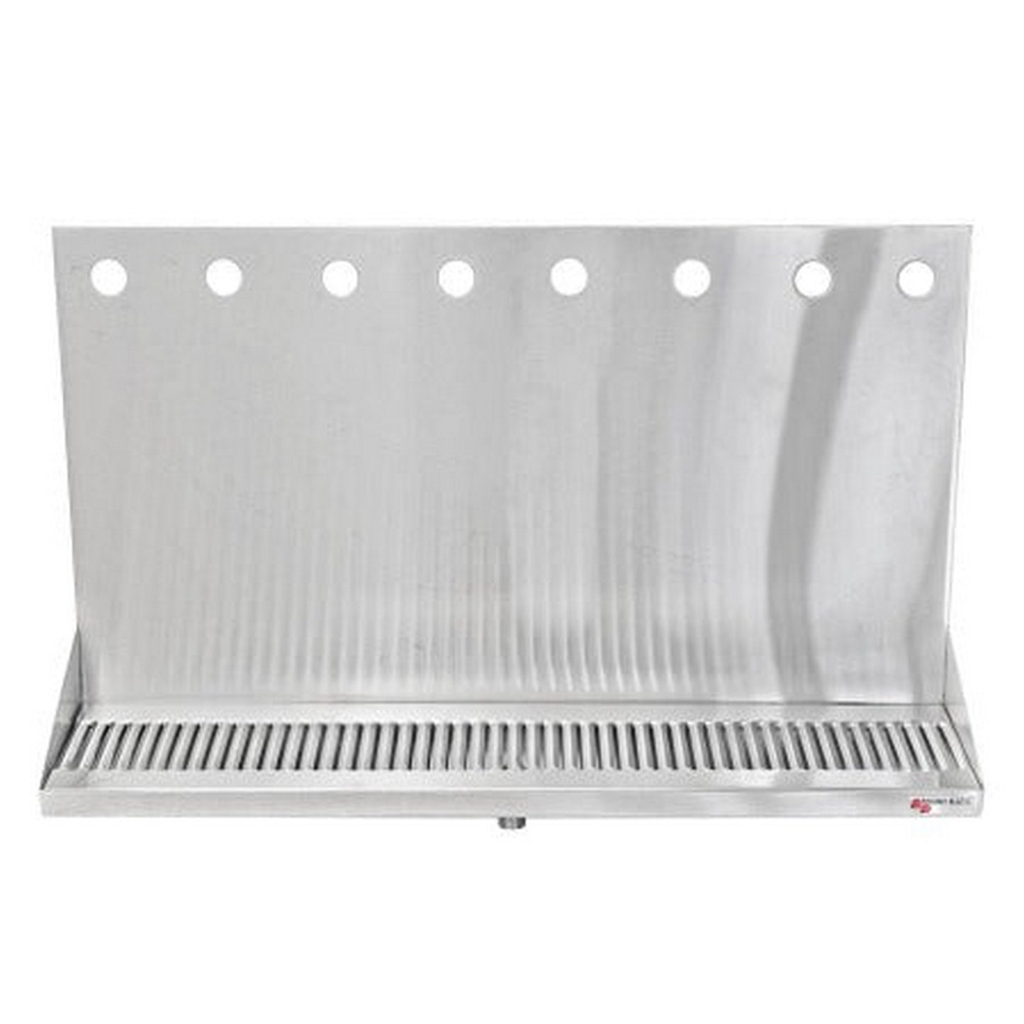 24” x 6 1/2” x 3/4” Micro Matic Stainless Steel Drip Tray – Wall Mounting w/ 8 Shank Holes & Drain