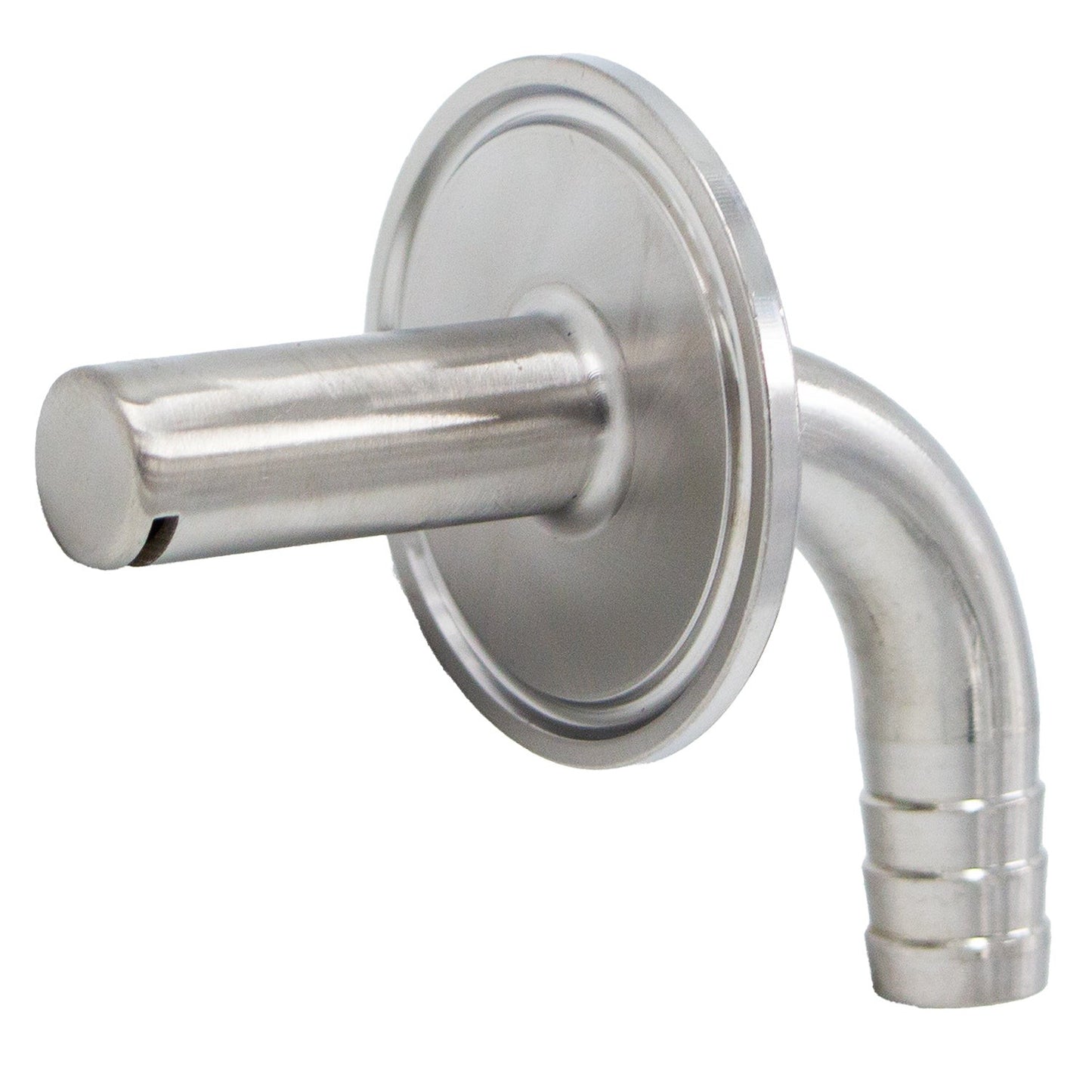 Ss Brewtech Stainless Steel Tri-Clover 90° Whirlpool Elbow - 1.5" TC X 1/2" OD Barb