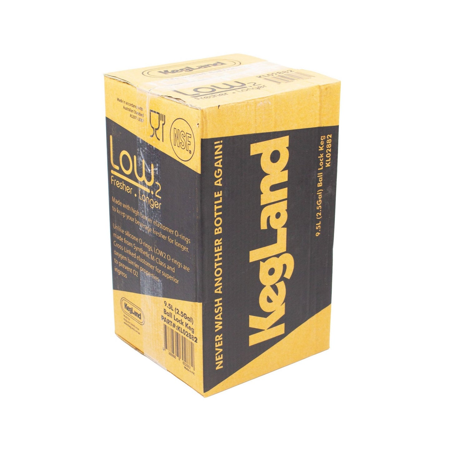 Kegland New Cornelius Ball Lock Keg With Dual Rubber Handle - 2.5 Gallon (9L)