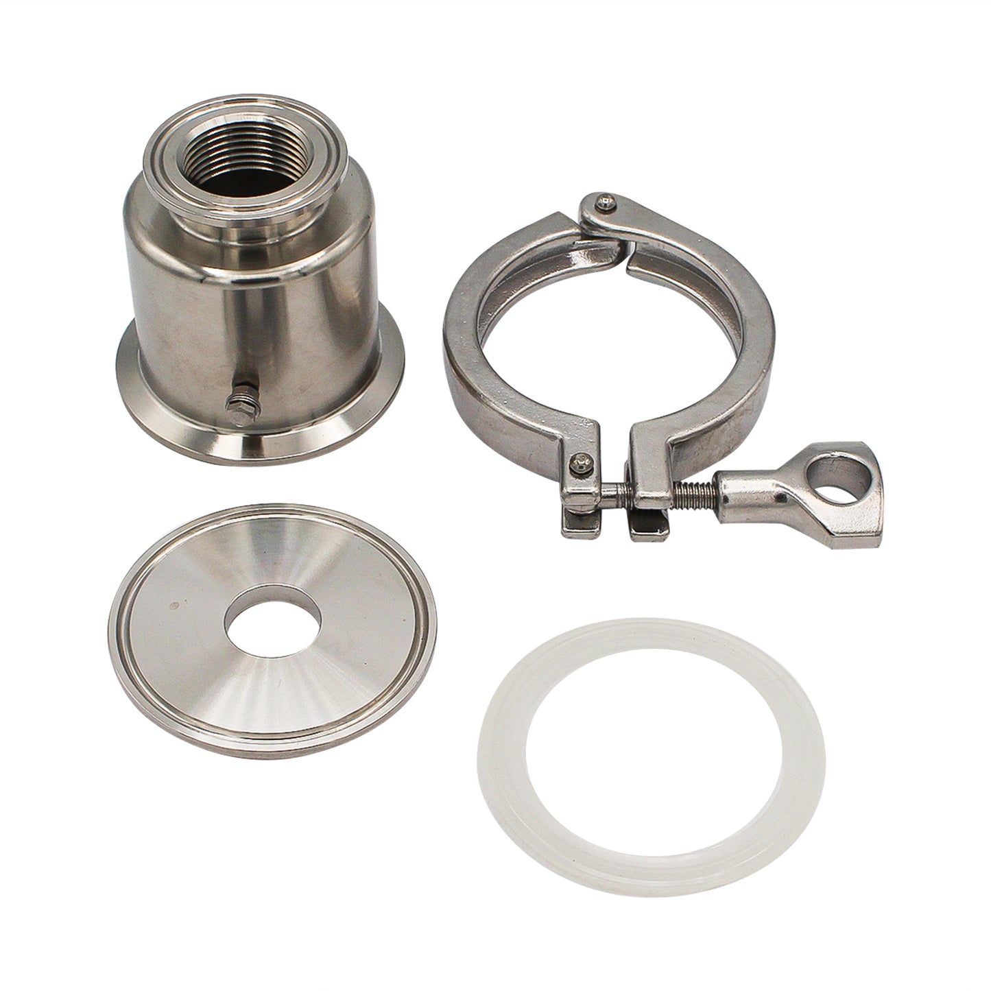 Stainless Steel Tri-Clover Heating Element Adapter - 1.5" TC to 1" NPS - Canuck Homebrew Supply, Canada