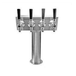 Stainless Steel Quadruple Faucet ‘Tee’ Wine Tower