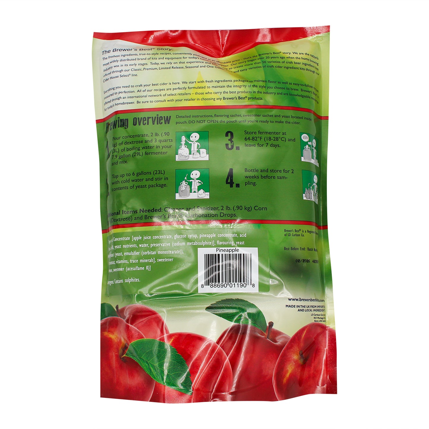 Cider House Craft Pineapple Cider Recipe Kit - Makes Approx. 6 Gallons (23 liters) - Canuck Homebrew Supply, Canada