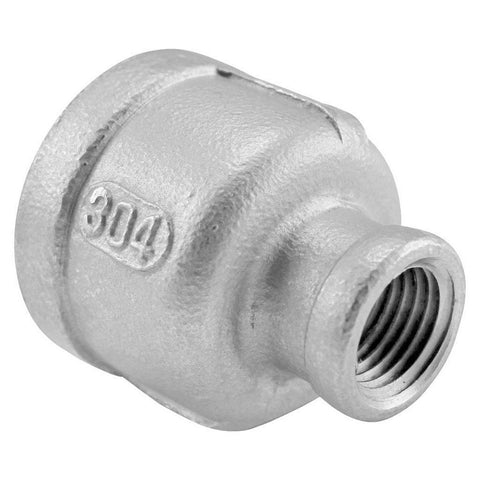 3/4" Female NPT to 3/8" Female NPT Stainless Steel Reducing Coupler