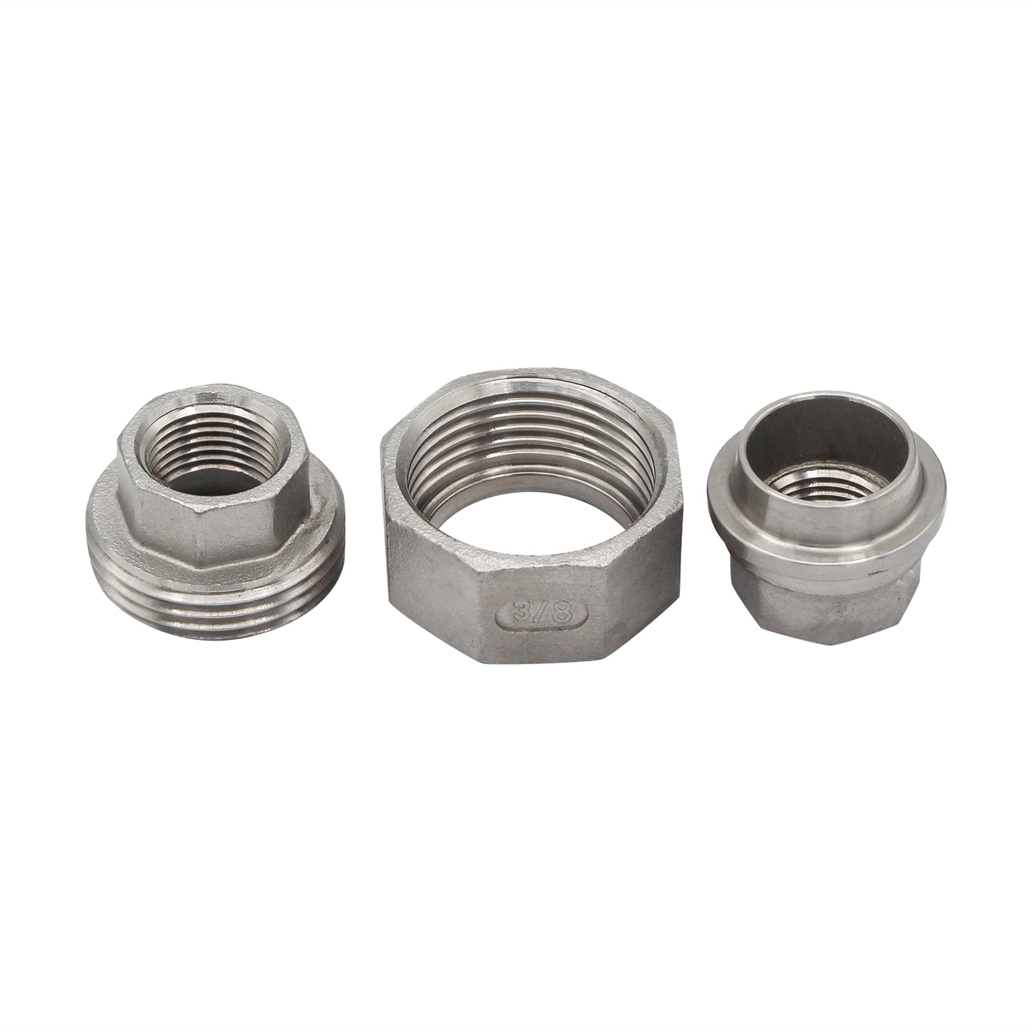 3/8" Female NPT X 3/8" Female NPT Union Coupler - 304 Stainless Steel Pipe Fitting