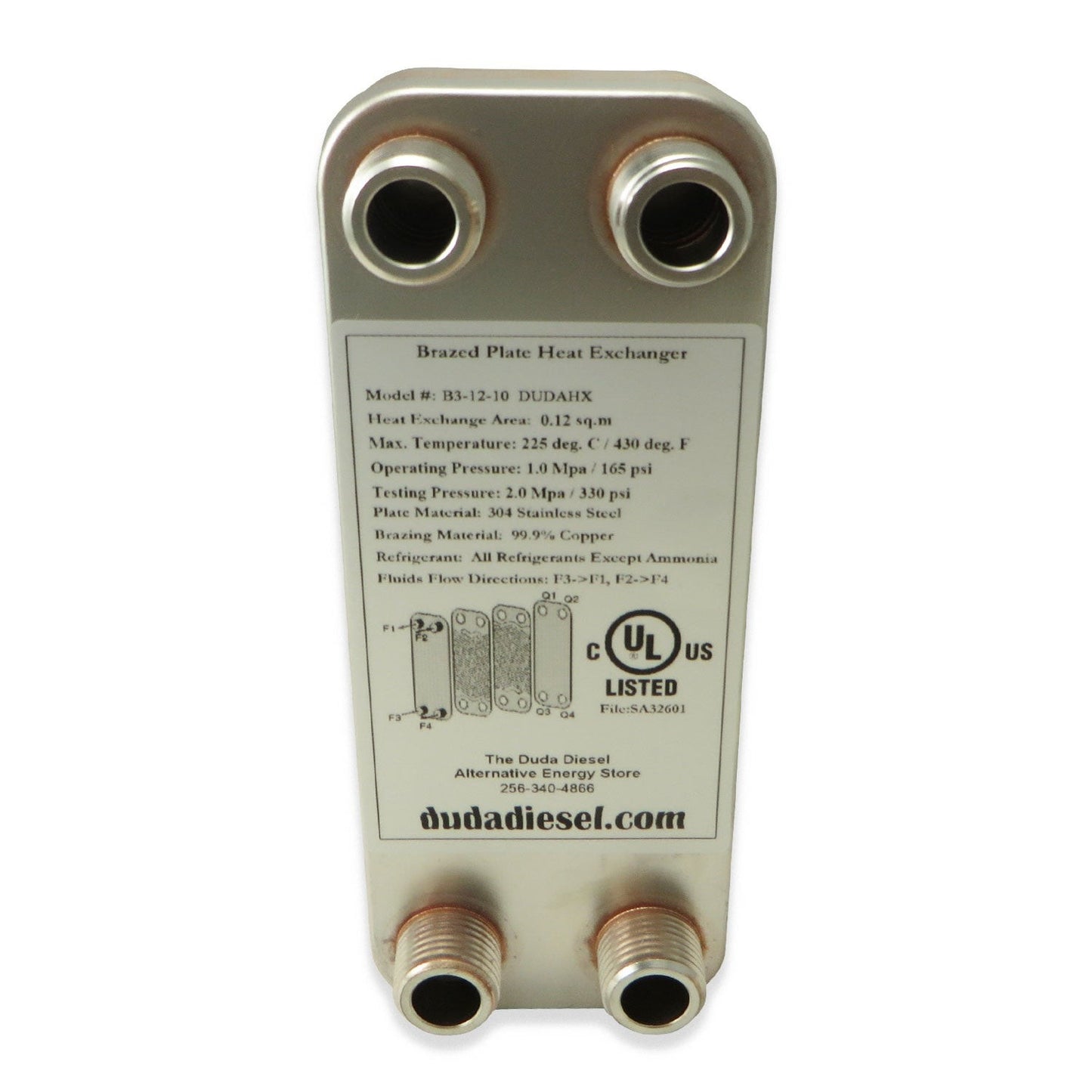 10 Plate Wort Chiller - B3-12A-10ST - 1/2" Male NPT X 7.5" - Canadian Homebrewing Supplier - Free Shipping - Canuck Homebrew Supply