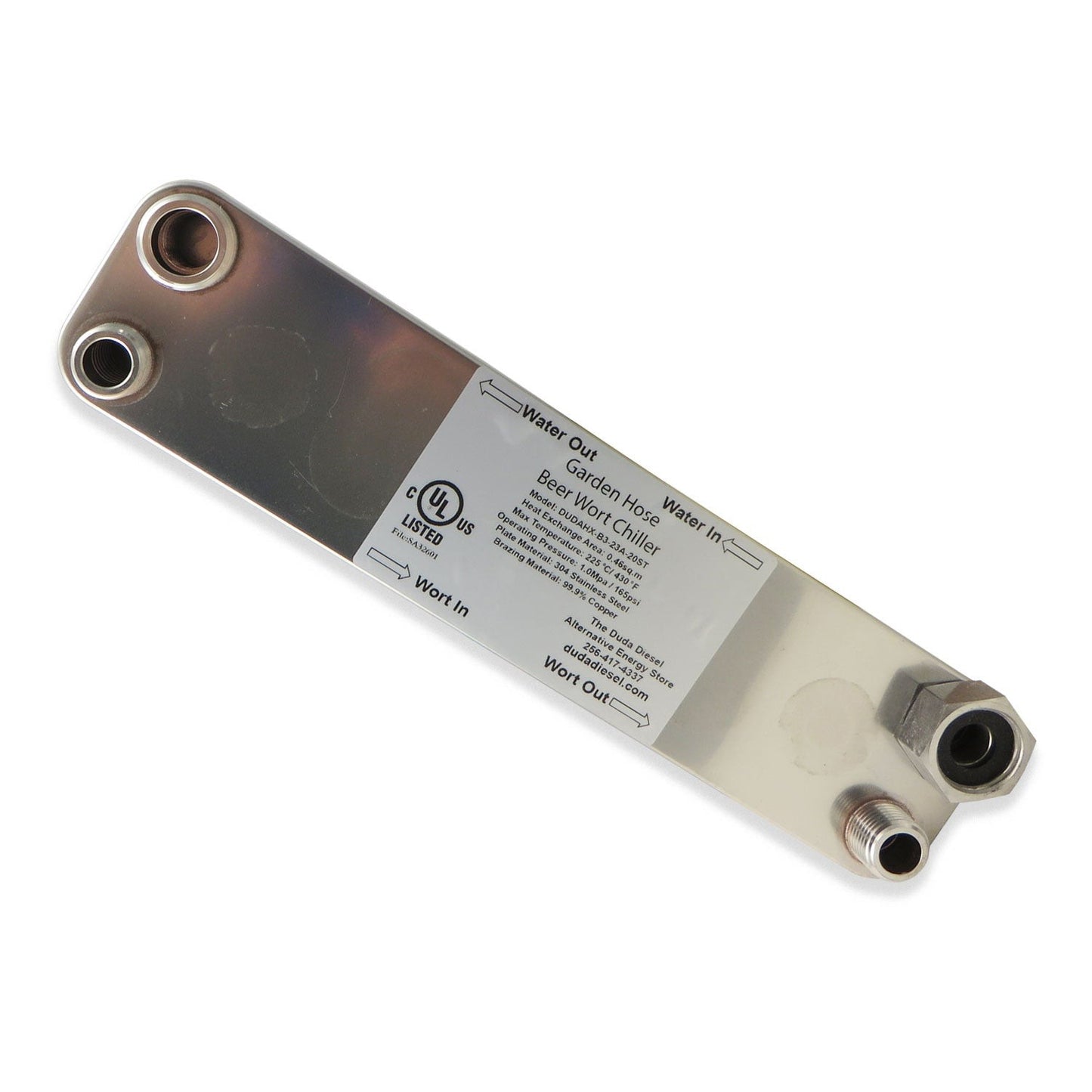 20 Plate Wort Chiller - Garden Hose X 1/2" Male NPT - 12" (B3-23A-20ST) - Canadian Homebrewing Supplier - Free Shipping - Canuck Homebrew Supply