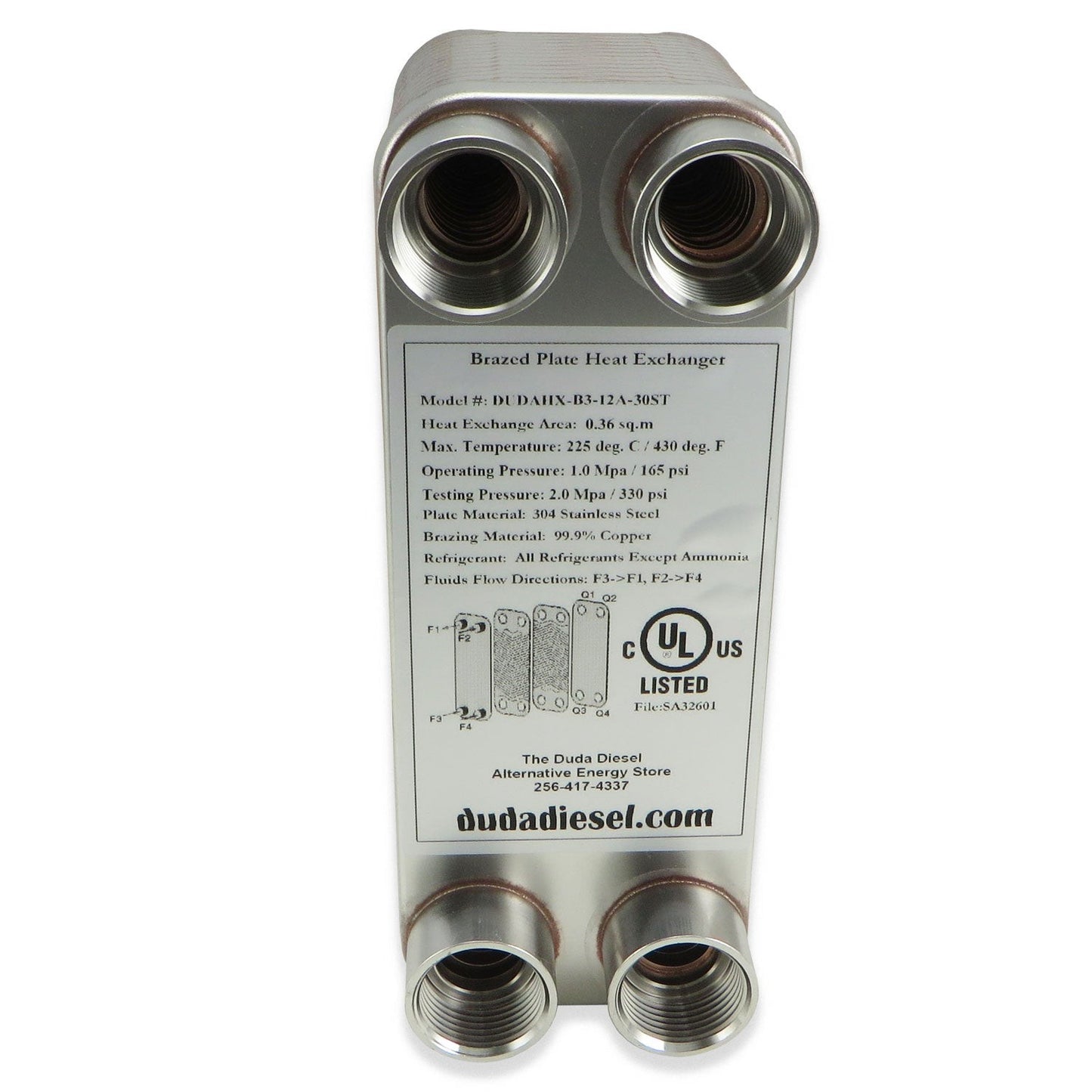 30 Plate Wort Chiller - 3/4" Female NPT - 7.5in - Canadian Homebrewing Supplier - Free Shipping - Canuck Homebrew Supply