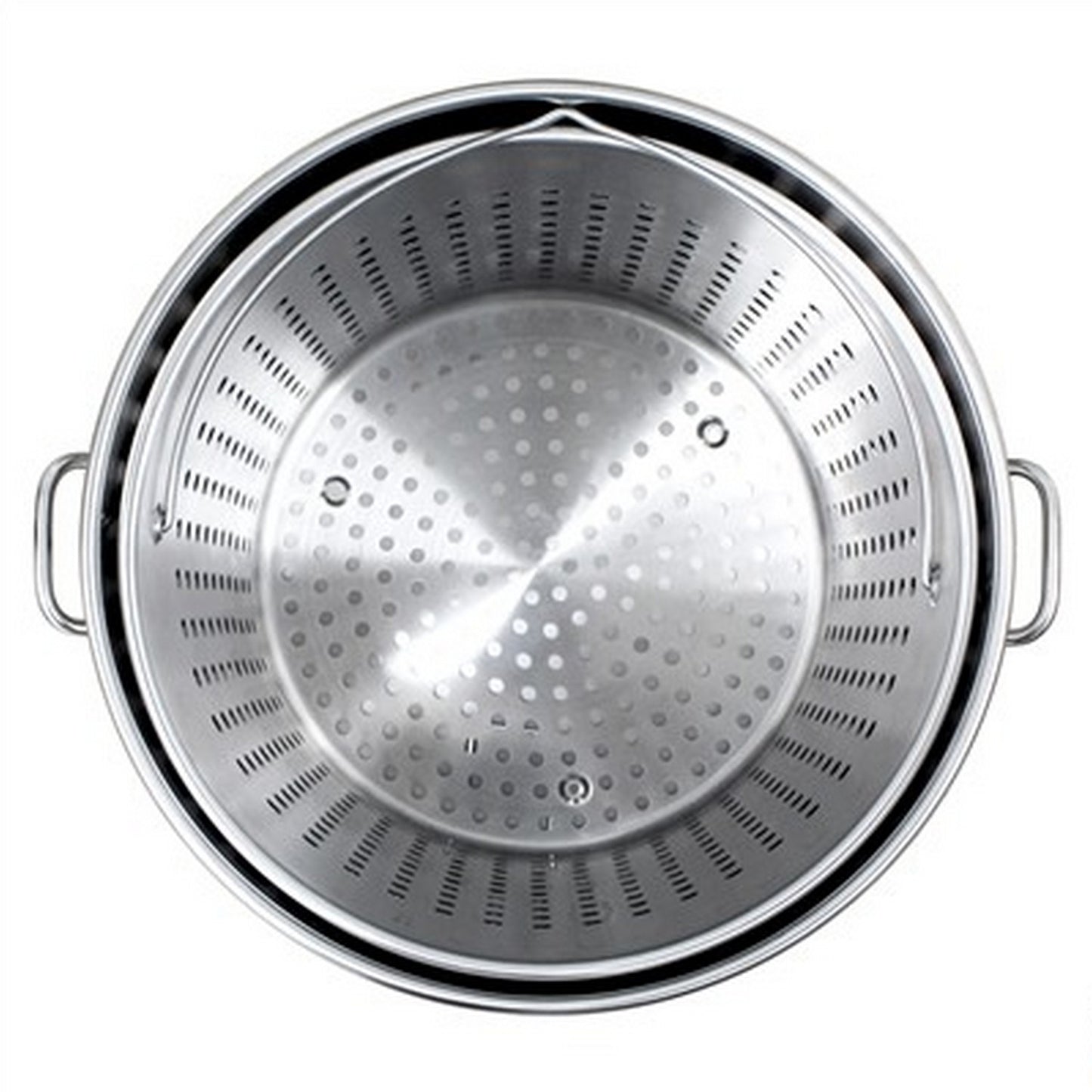 162 Quart Stockpot with Lid and Perforated Basket - Interior View