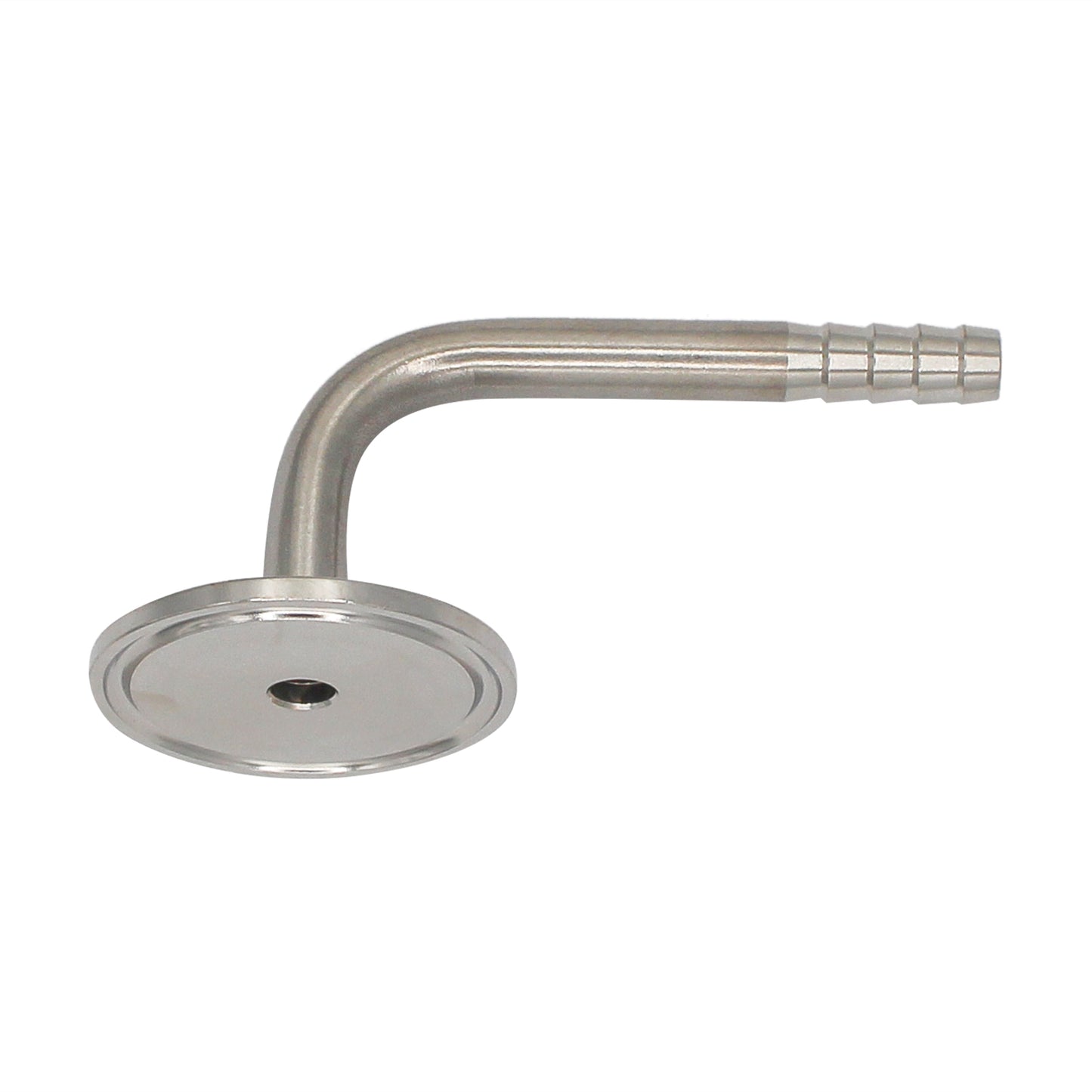Tri-Clover Stainless Steel 3/8" Hose Barb - 90° 1.5" TC Fitting - Canuck Homebrew Supply, Canada