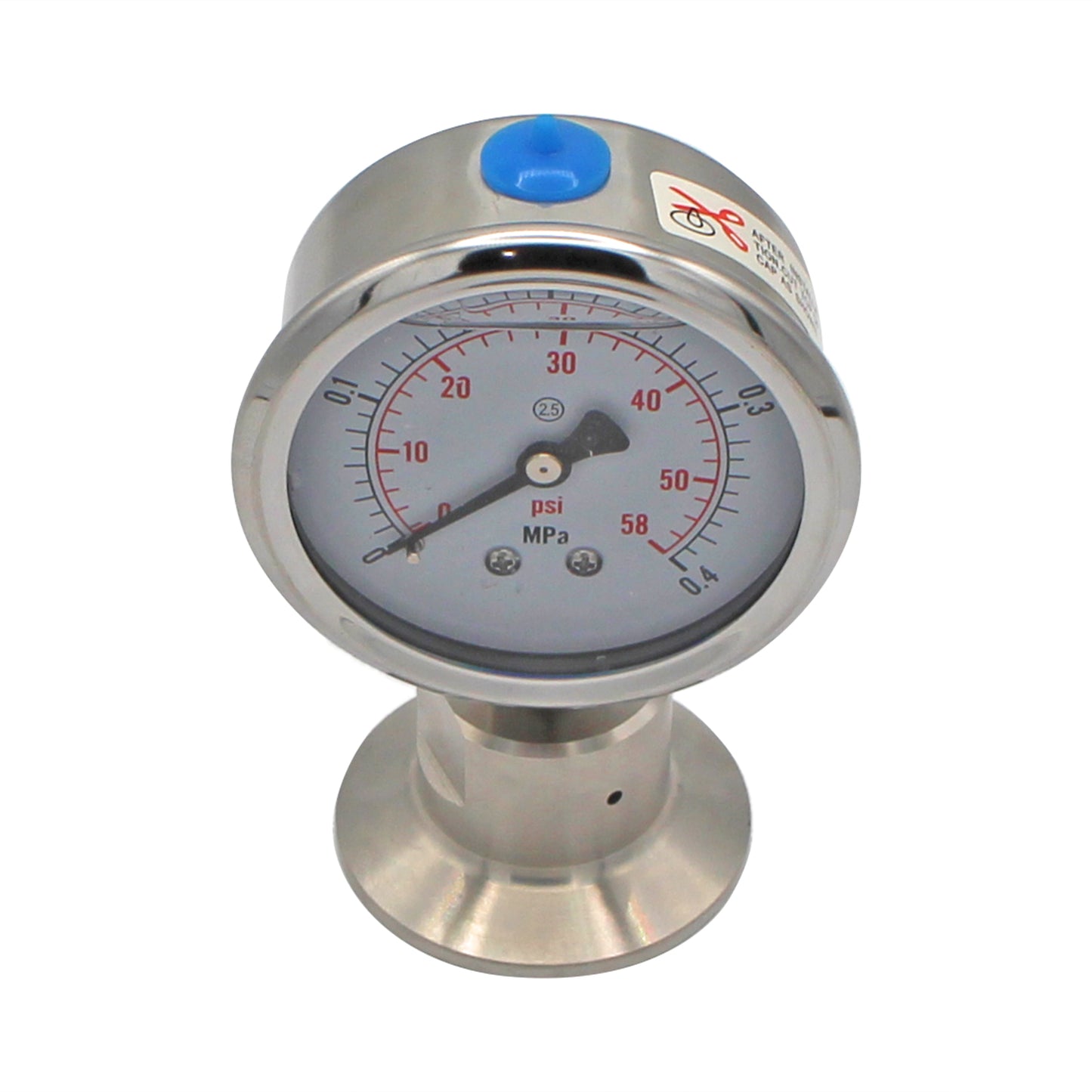 Tri Clover Pressure Gauge - 1.5" TC 0-60 PSI - Canuck Homebrew Supply, Canada
