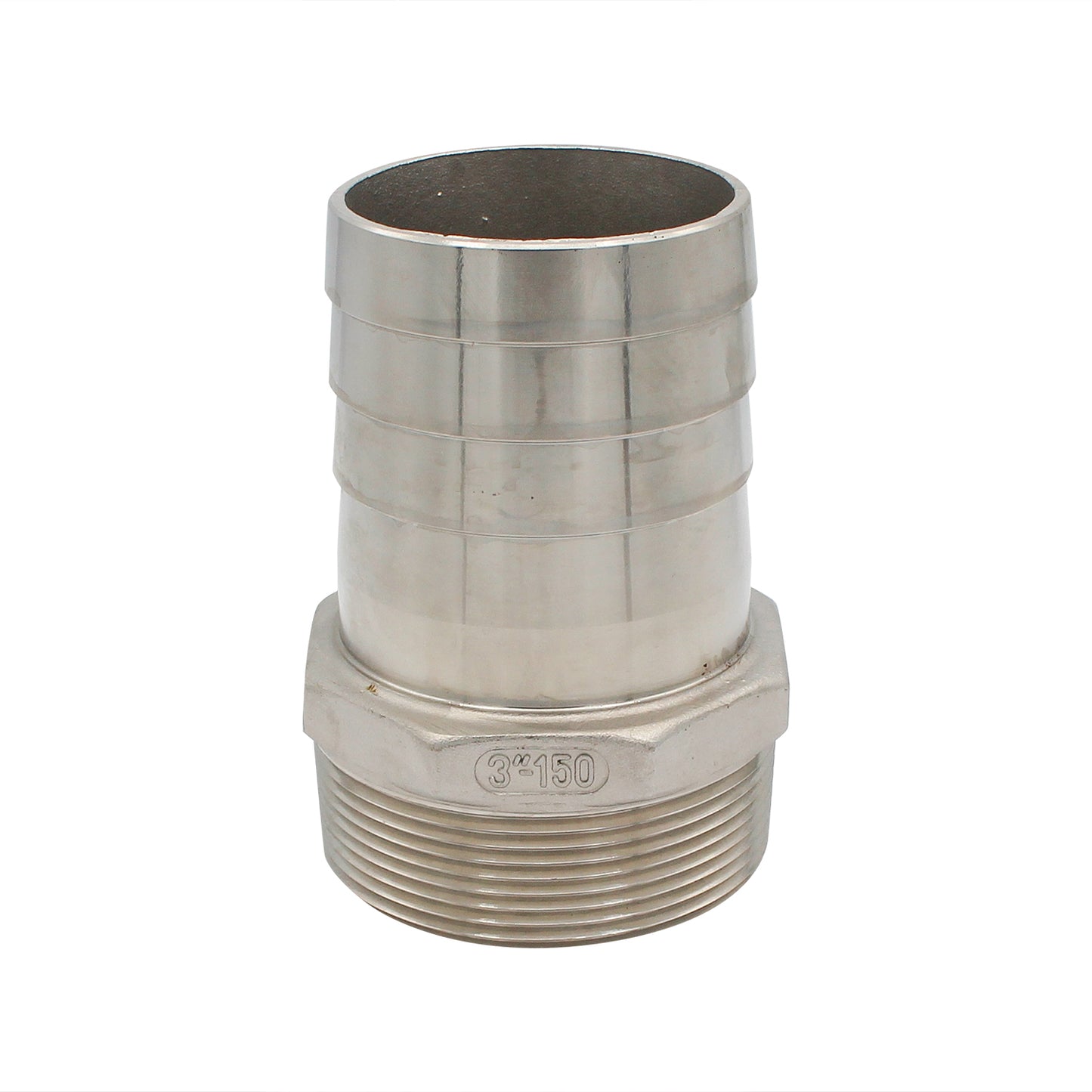 Stainless Steel Fitting - 3" Male NPT X 3" OD Barb