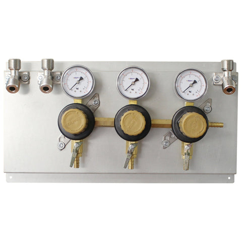 Taprite Secondary Wall Mounting Triple Product Regulator w/ Beer Line Connectors (60 psi)