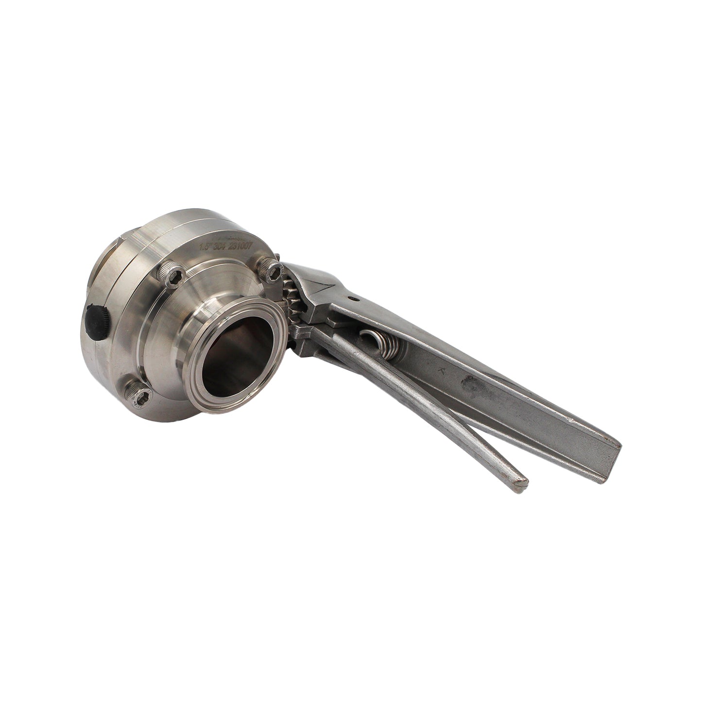 1.5" Tri Clamp Squeeze Trigger Butterfly Valve (All Stainless) - Tri Clover Sanitary Stainless Steel Fitting - Canuck Homebrew Supply, Canada