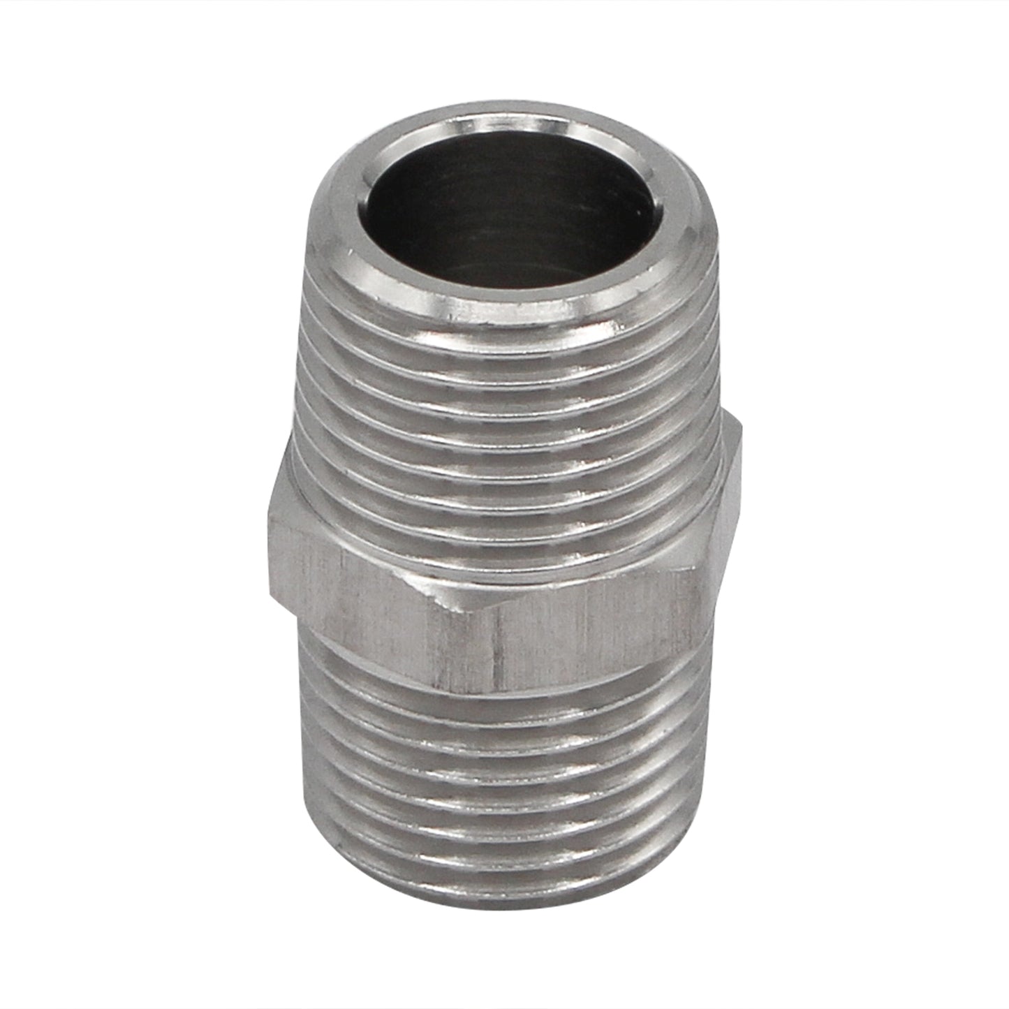 1/2 Male NPT Hex Nipple - 304 Stainless Steel Pipe Fitting