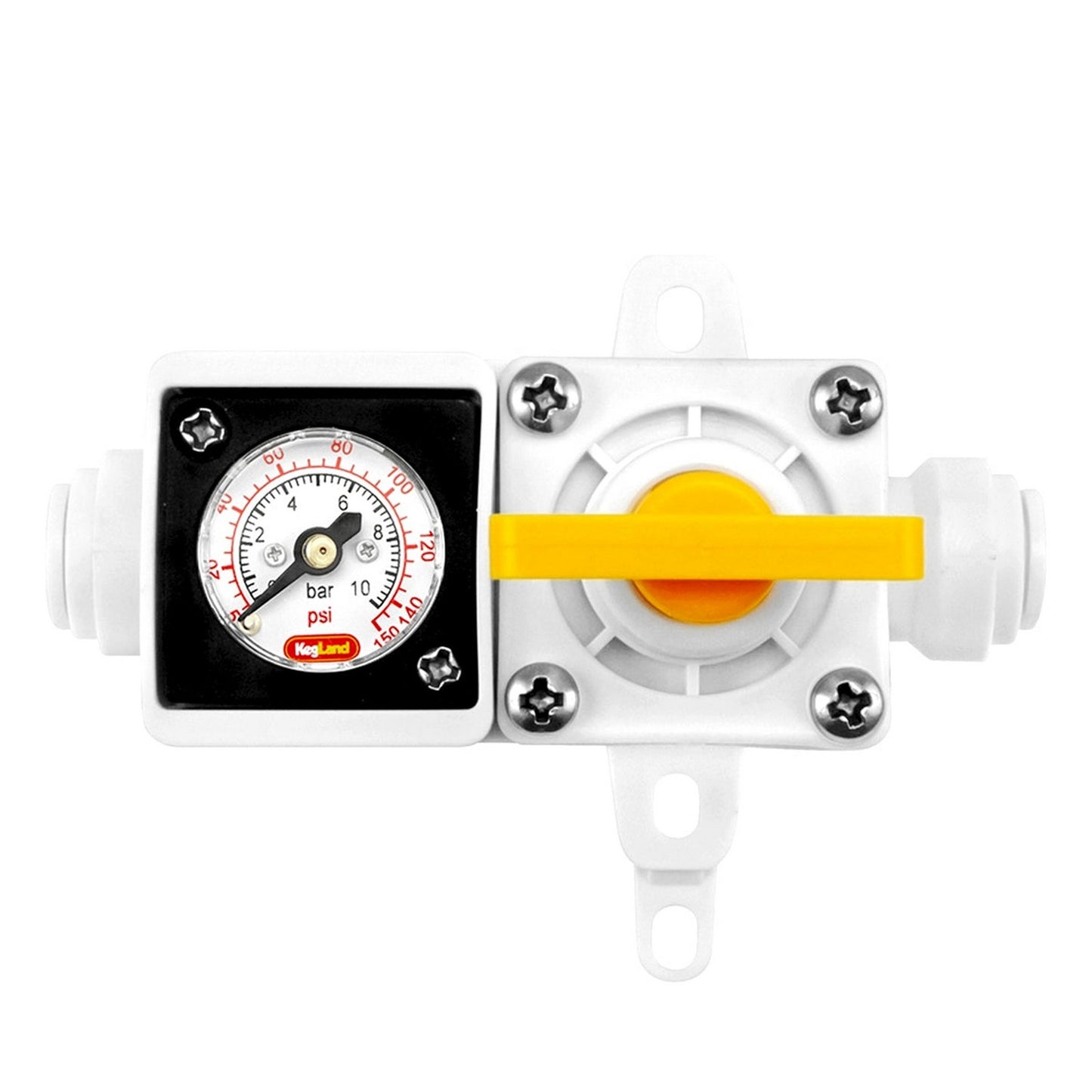 Kegland Duotight Inline Regulator With Gauge - 1/4" (6.35mm) (0-150 PSI) - Canuck Homebrew Supply, Canada