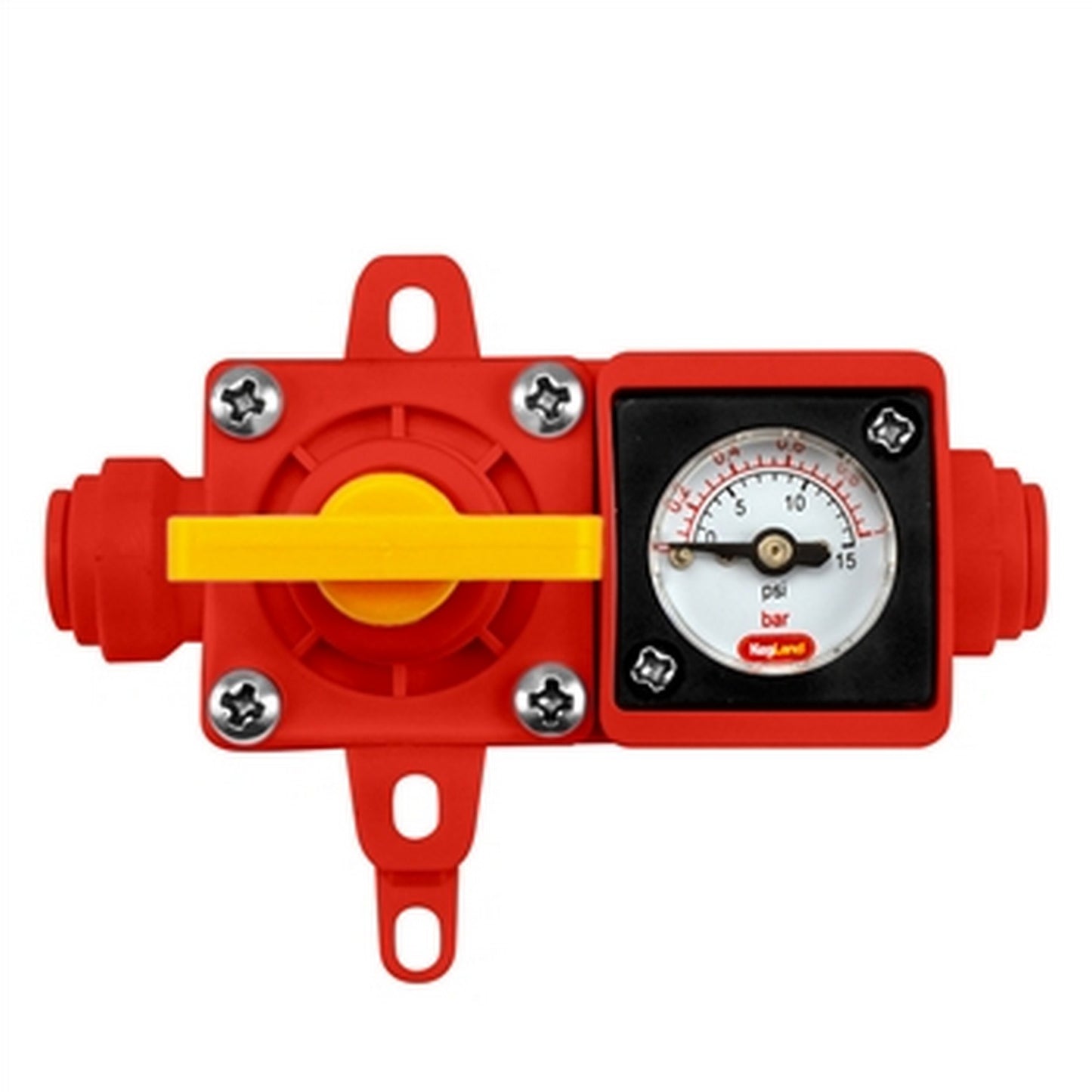 Duotight BlowTie 2 Diaphragm Spunding Valve With Gauge - 5/16" (8mm) (0-15 PSI) - Top View