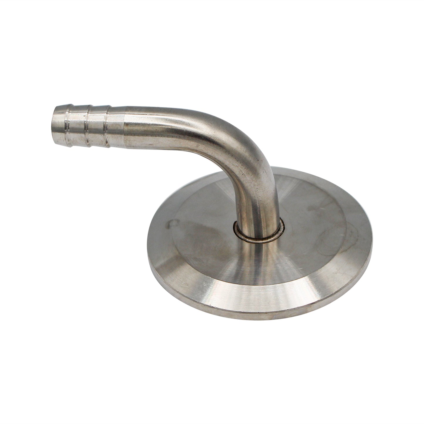 Ss Brewtech 1.5" Tri Clamp Cap with 3/8" OD Barbed 90° Elbow - Tri Clover Sanitary Stainless Steel Fitting