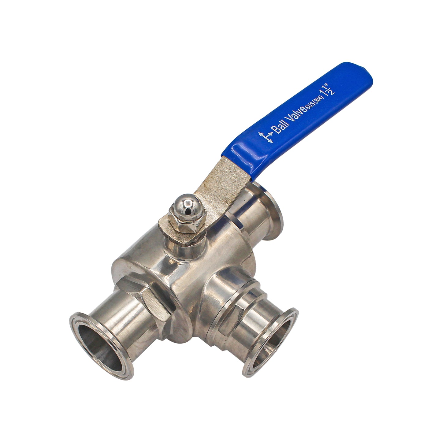 1.5" Tri Clamp 3-Way Ball Valve (T-Type Design) - Tri Clover Sanitary Stainless Steel Fitting - Canuck Homebrew Supply, Canada
