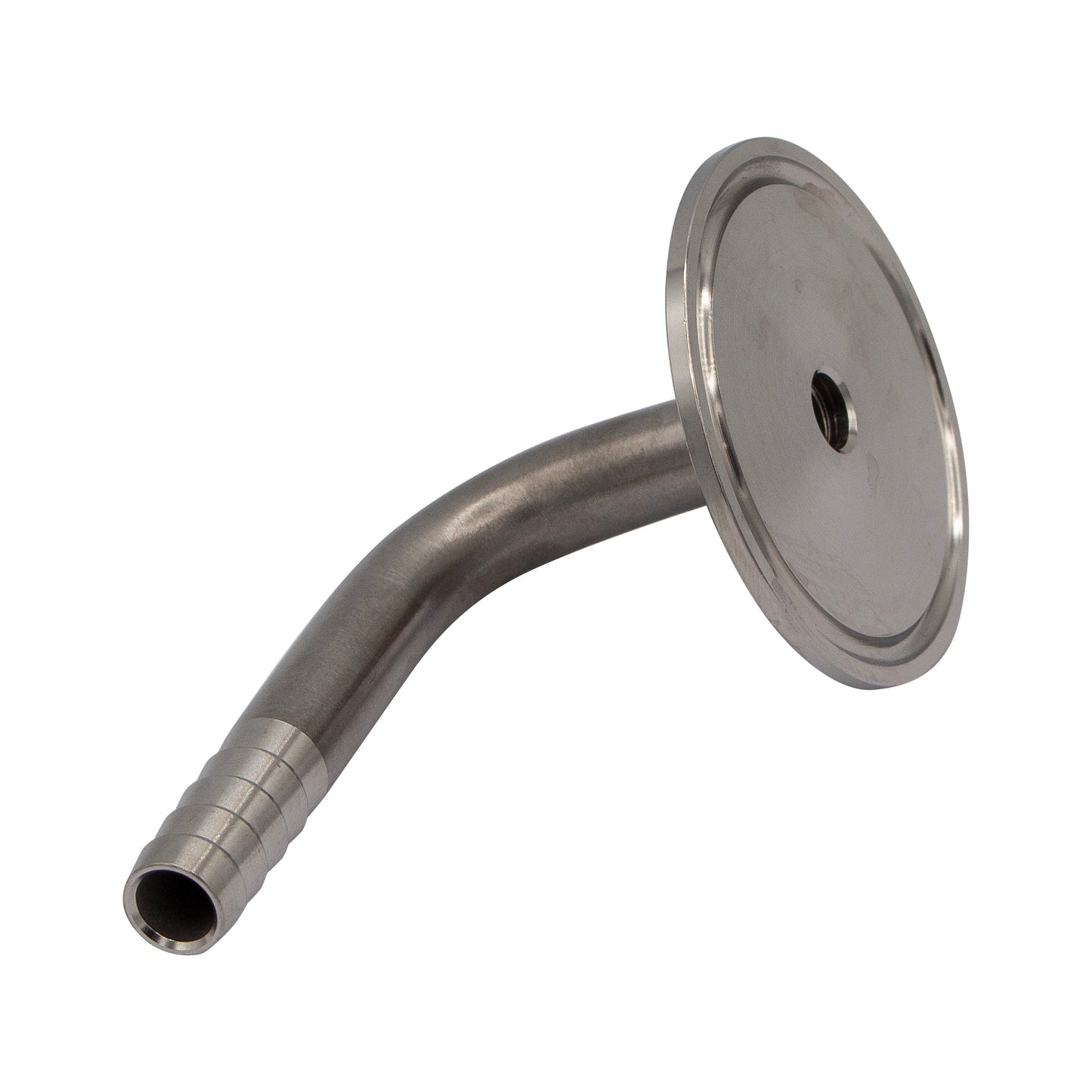 2" Tri Clamp Cap with 1/2" OD Barbed 90° Elbow - Tri Clover Sanitary Stainless Steel Fitting