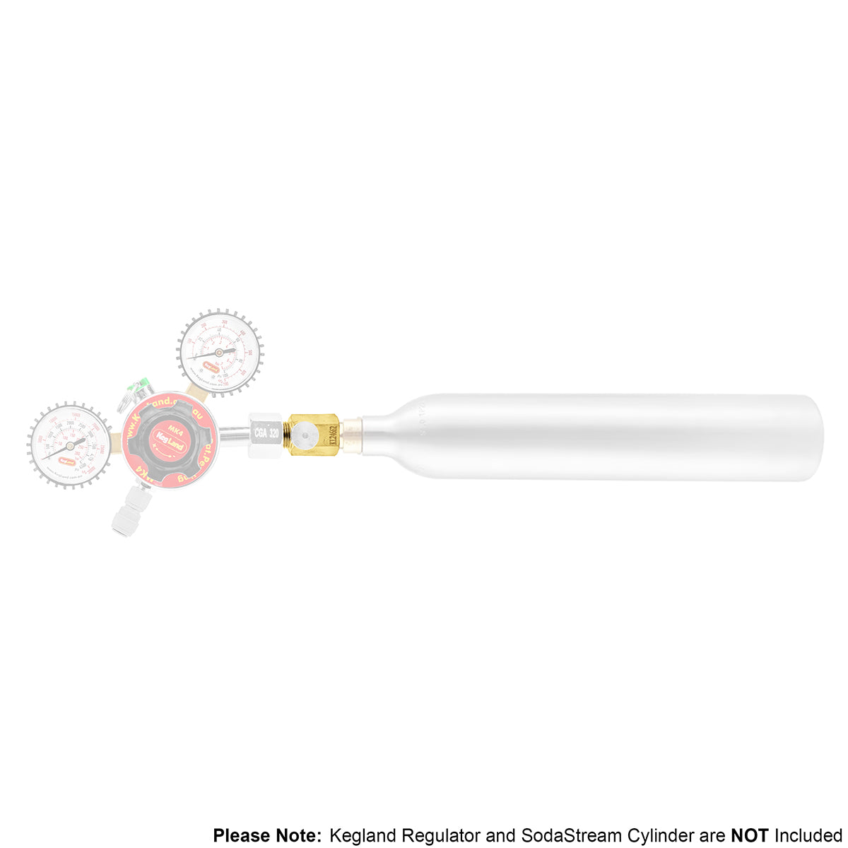 Kegland Brass Soda Stream Cylinder Adapter With Pin Adjuster - Canuck Homebrew Supply, Canada