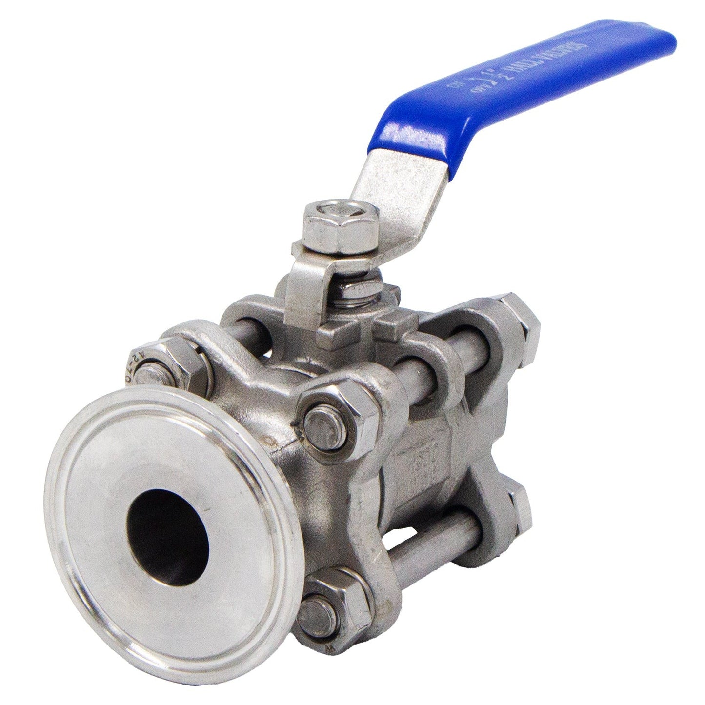 Stainless Steel Tri-Clover 3-Piece Ball Valve - 1" TC X 1/2" Female NPT