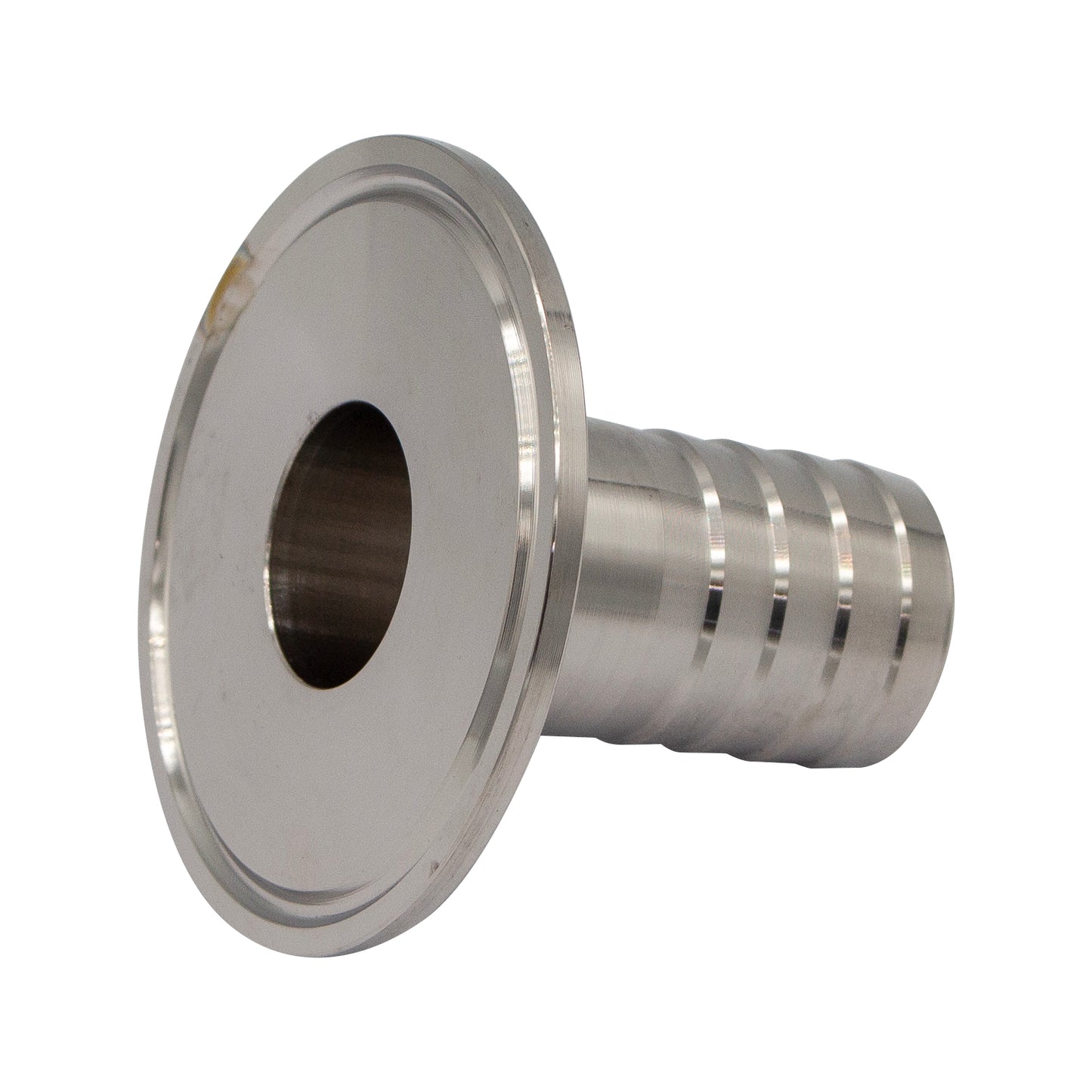 Stainless Steel Tri-Clover Fitting - 2" TC X 1" OD Barb