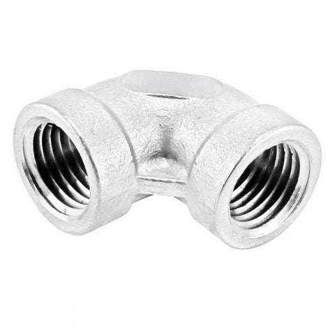 Stainless Steel British Standard Pipe 90° Elbow - 1/4" Female BSP