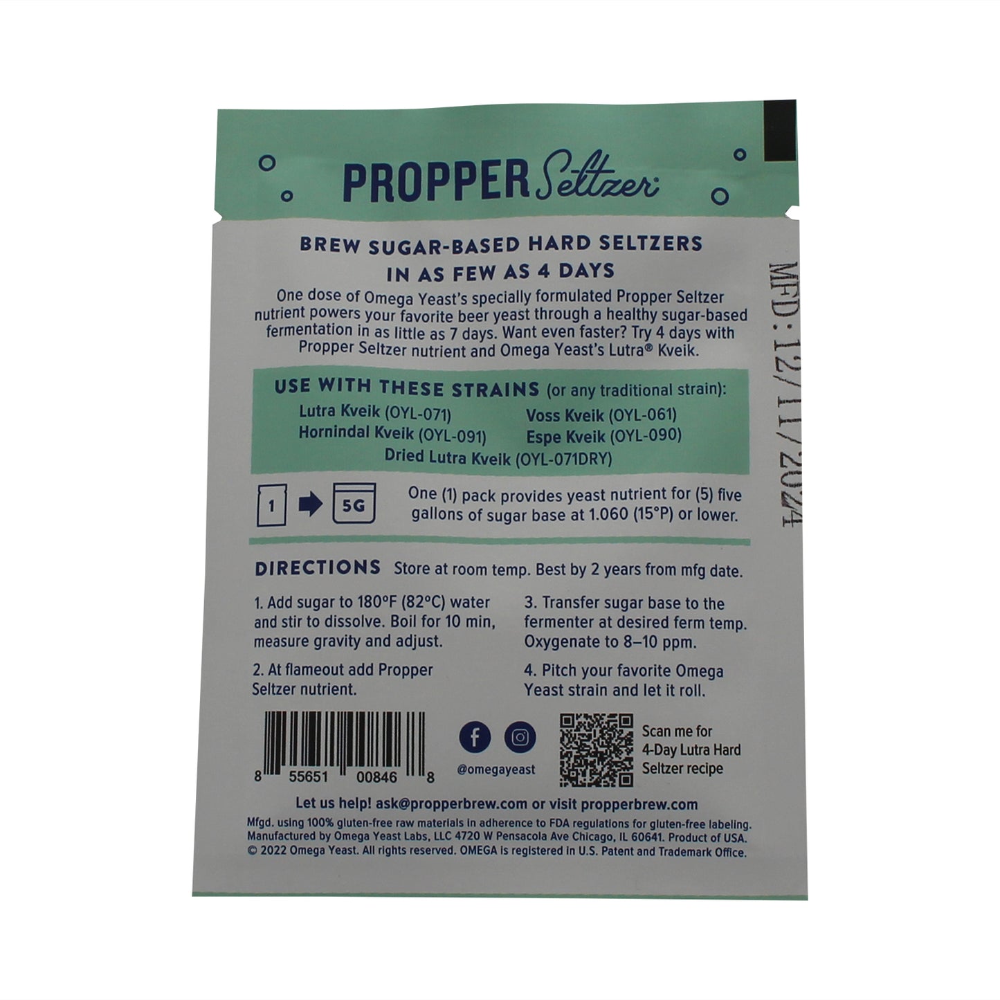 Omega Yeast Propper Seltzer Yeast Nutrient - Nutrients (1 oz)