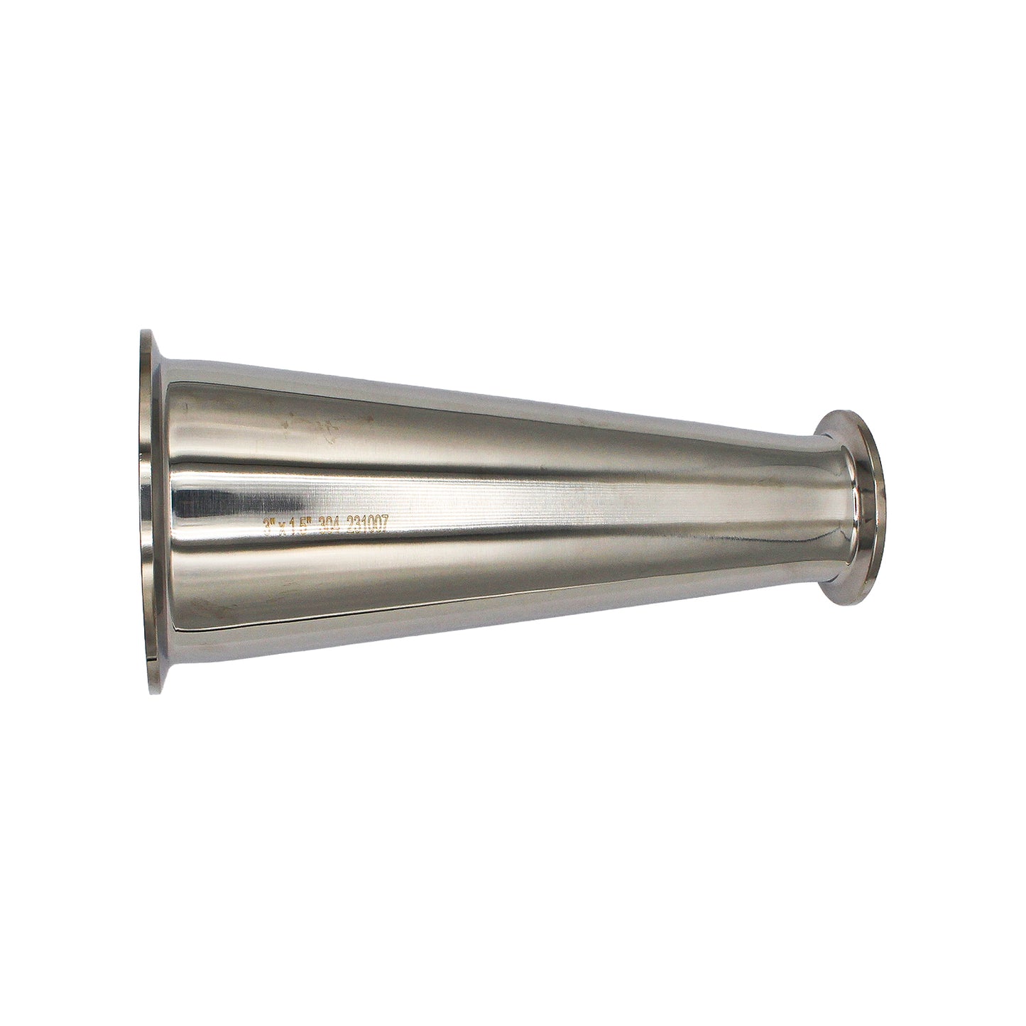 3" X 1.5" Tri Clamp Eccentric Reducer - Tri Clover Sanitary Stainless Steel Fitting