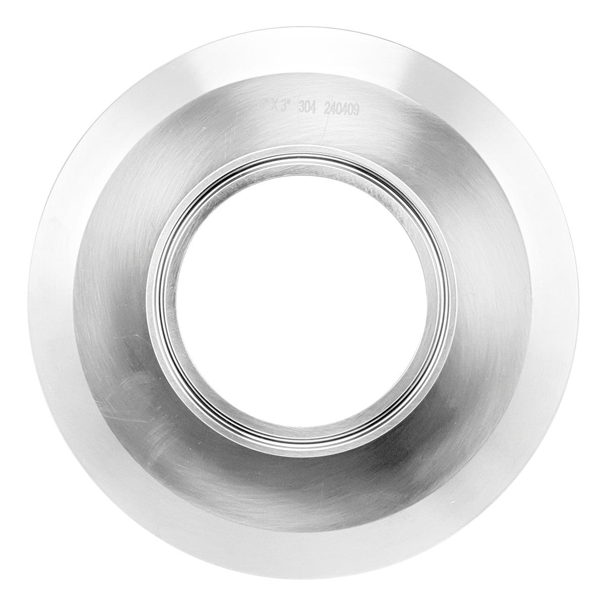 Stainless Steel Tri-Clover Cap Reducer - 6 TC X 3 TC (Short)
