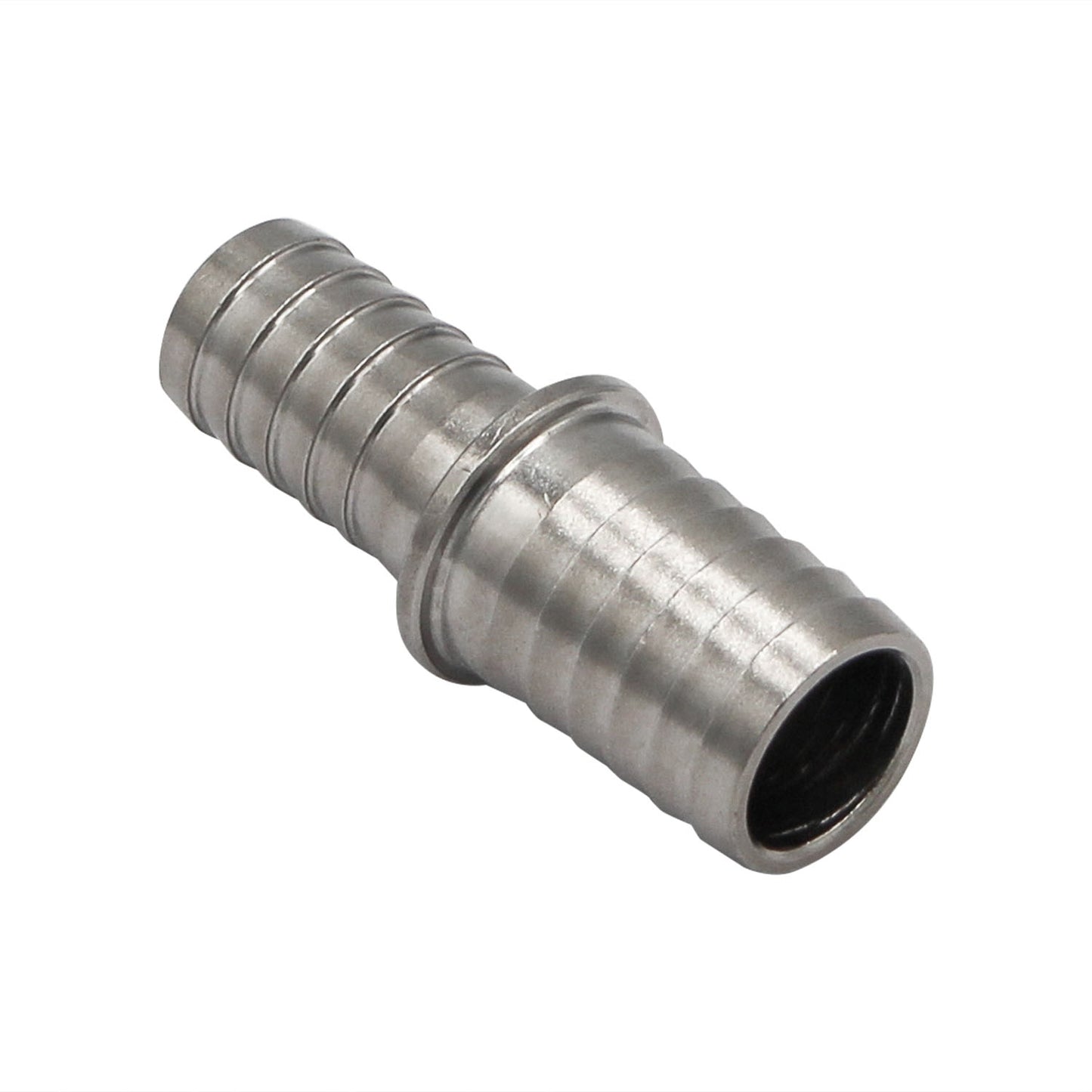 Stainless Steel Barbed Hose Splicer - 7/16" X 1/2"