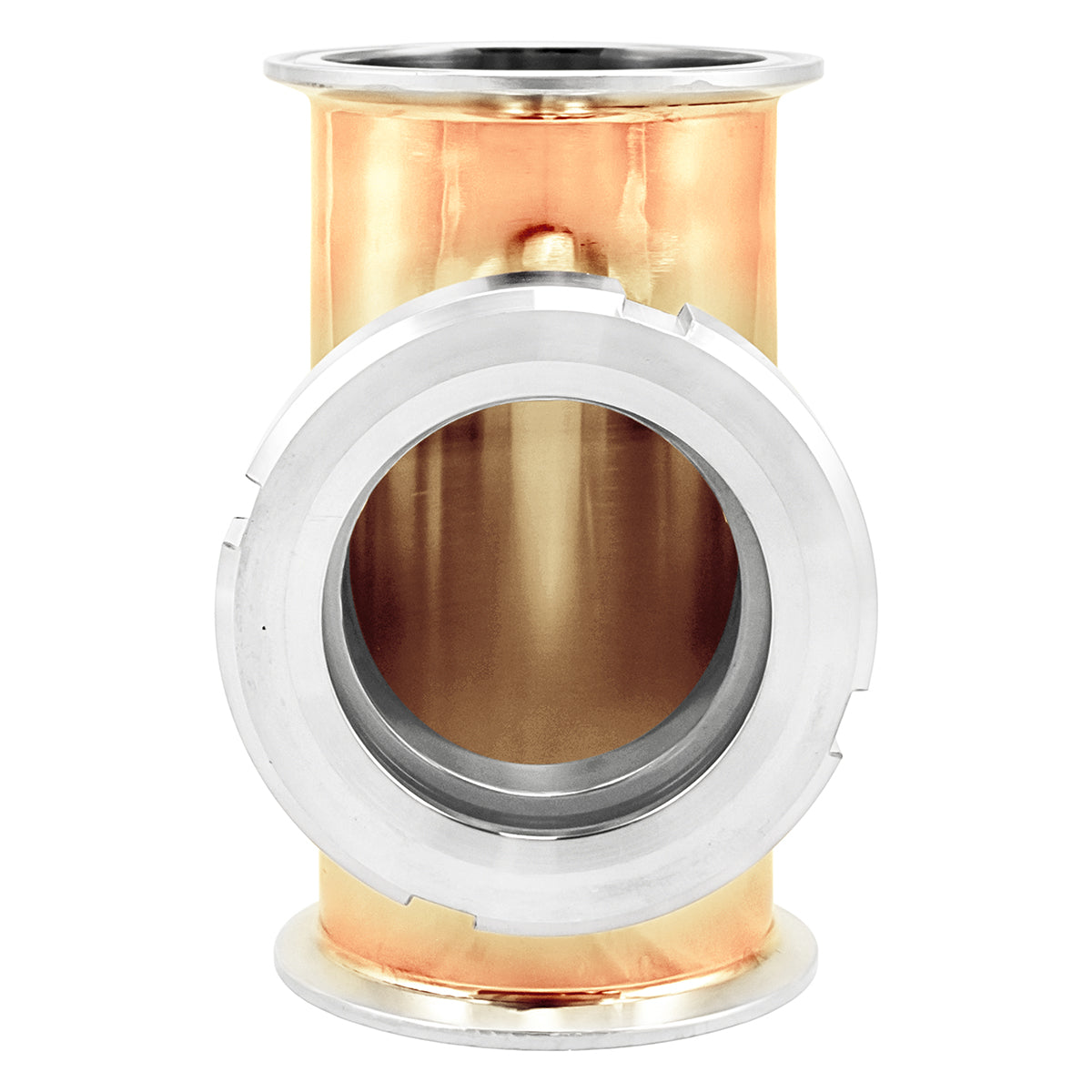 3" Tri Clamp Sight Glass Union Tee (Flute Section) Kit - Copper, Tri Clover
