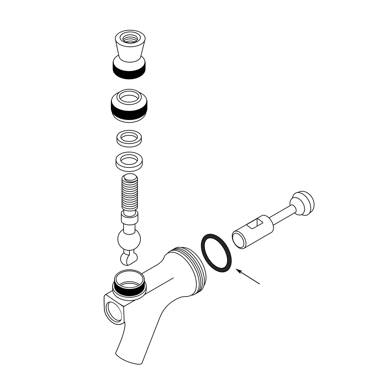 Beer Faucet Body Buna-N O-Ring