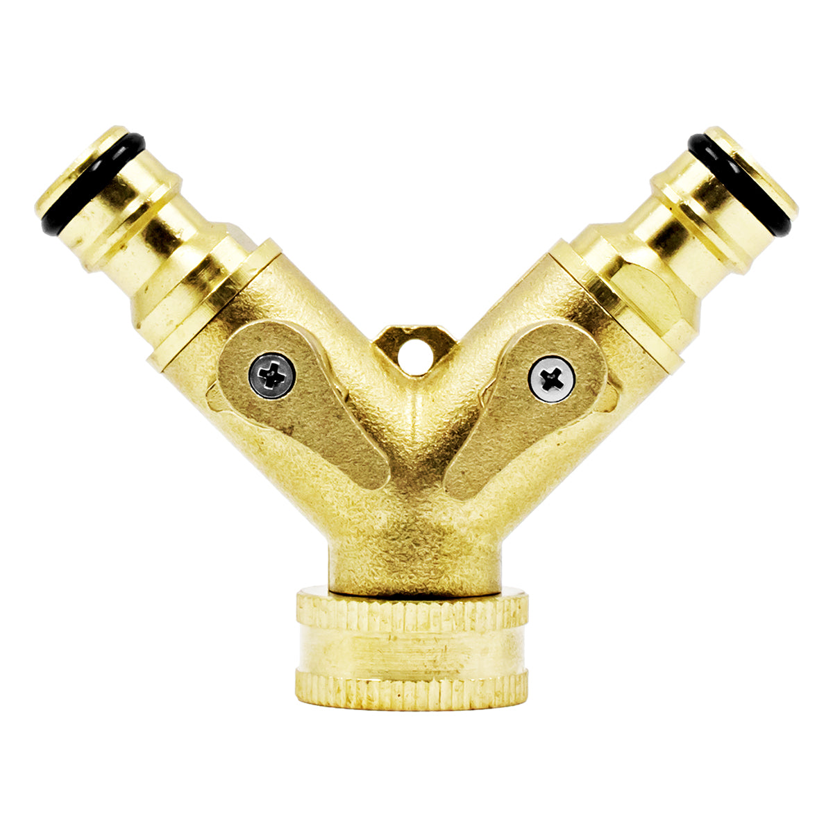 Kegland Brass Manifold Adapter - 3/4" Female Garden Hose X 1/2" Male QD (2 Way)