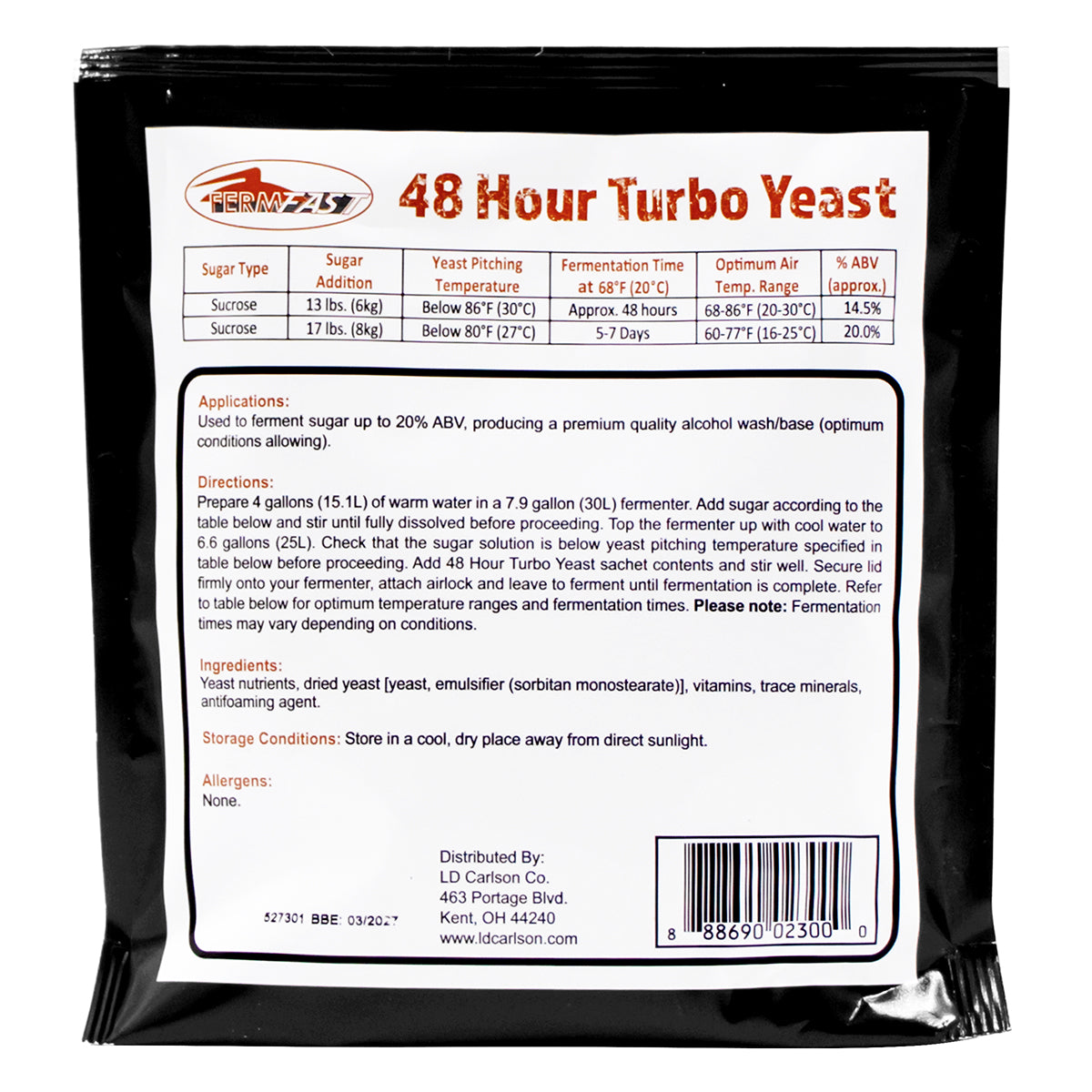 FermFast 48 Hour Turbo Yeast (243 g) - Canuck Homebrew Supply, Canada