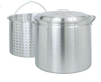 42 Qt. Aluminum Stock Pot with Steamer Basket