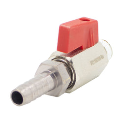 Micro Matic Chrome Plated Brass Gas Shut Off Valve - 1/4" Male NPT x 3/8" OD Barb [1319146]