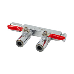Commercial Grade Gas Distributor - 2 Way ( 3/8" (9.5mm) Push-In | Manifold)