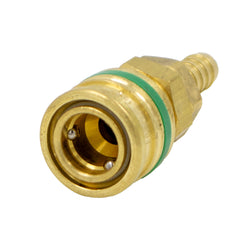 Micro Matic Brass Air Quick Disconnect Coupler - Female QD X 3/8" OD Barb | Green [954-2B]