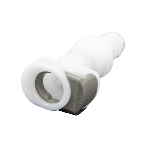 Micro Matic Plastic In-Line Air Disconnect Coupler - Female QD X 3/8" OD Barb [854-1P]