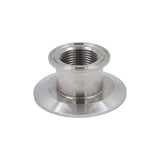 Stainless Steel Tri-Clover Threaded Cap Reducer - 2.5" TC X 1" TC (1" NPS)