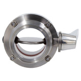 Stainless Steel Tri-Clover Butterfly Valve (Squeeze Trigger) - 3" TC (All SS)