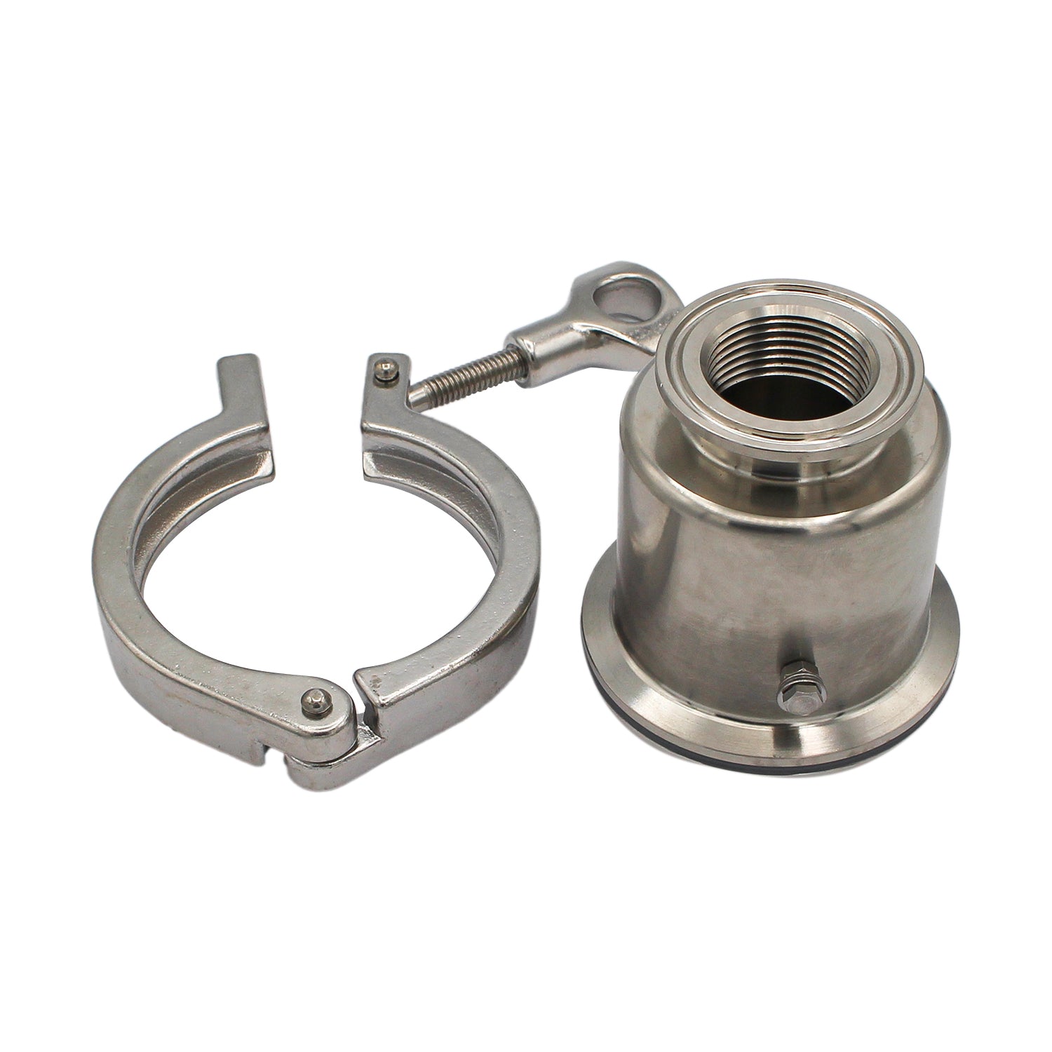 Stainless Steel Tri-Clover Heating Element Adapter - 1.5" TC to 1" Female NPS -  Canuck Homebrew Supply, Canada