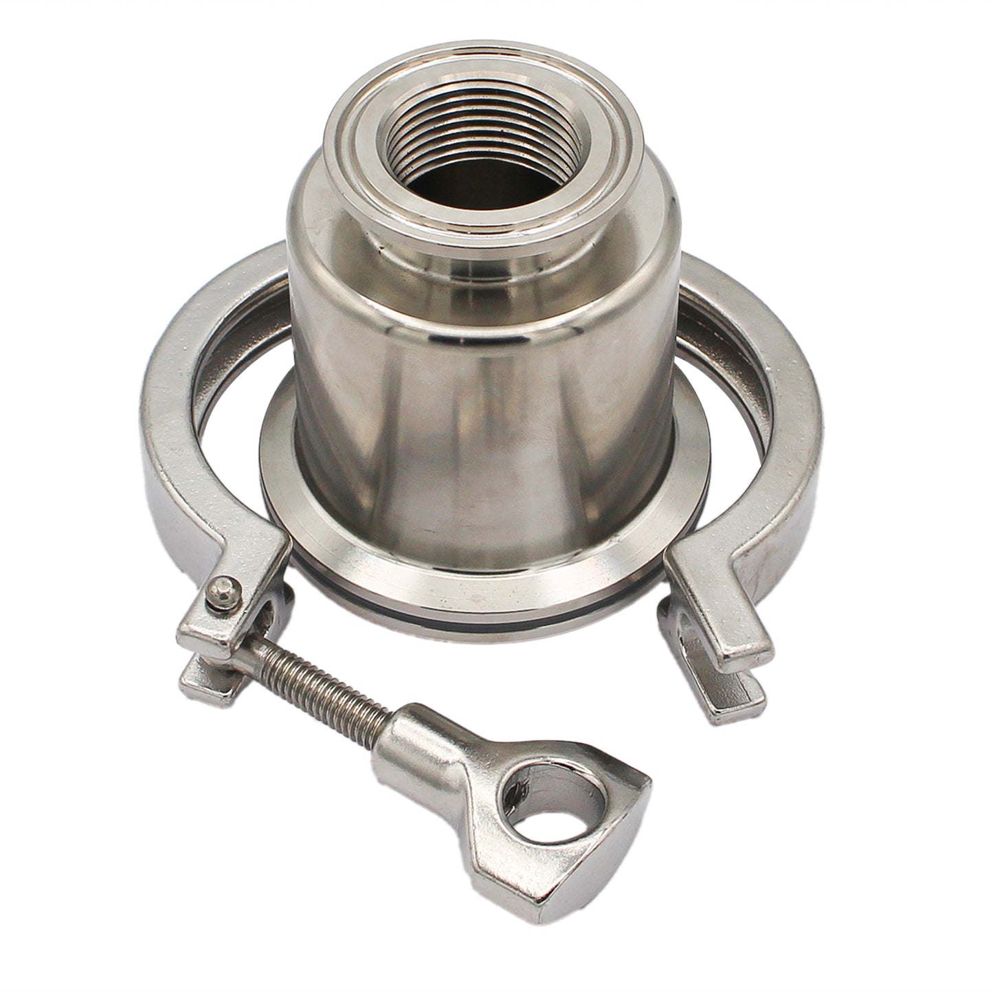 Stainless Steel Tri-Clover Heating Element Adapter - 1.5" TC to 1" Female NPS -  Canuck Homebrew Supply, Canada