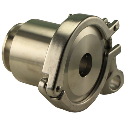 Stainless Steel Tri-Clover Heating Element Adapter - 1.5” TC to 1” Female NPT - Rear