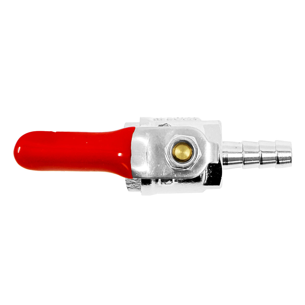 Chrome Plated Brass Ball Valve With Check - 1/4" OD Barb X 1/4" OD Barb